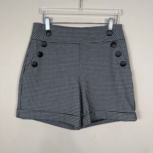 Cest 1946  NWT Black White Houndstooth Sailor Shorts Small